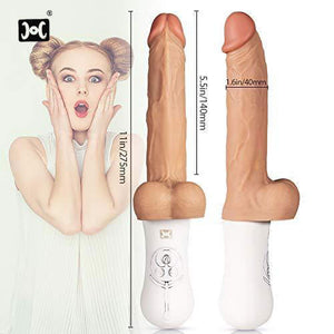 Allovers 6-Inch 10 Vibrating 6 Telescoping Rotating Lifelike Silicone Realistic Dildo