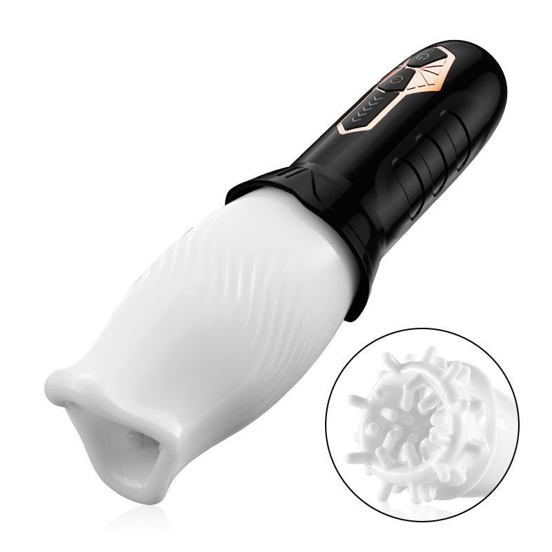 TORNADO Transparent Sleeve 5-Frequncy Rotation 10 Speeds Vibration Oral Sex Masturbation Cup