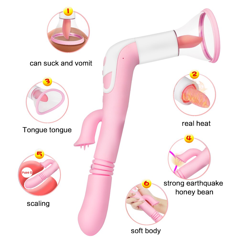 Pussy Licking Toys for Women Sucking Vibrator Sex Licking Machine Blowjob Tongue Vibrating Nipple Sucking Clitoris Stimulator