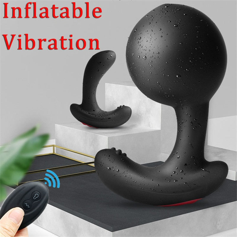 REMOTE CONTROL INFLATABLE ANAL PLUG VIBRATOR & PROSTATE MASSAGER